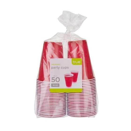 True - Red Plastic Party Cups 16 oz (50 pack) - Liquor Outlet Wine Cellars